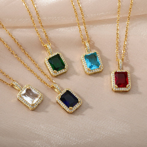Sapphire Gemstone Charm Necklace