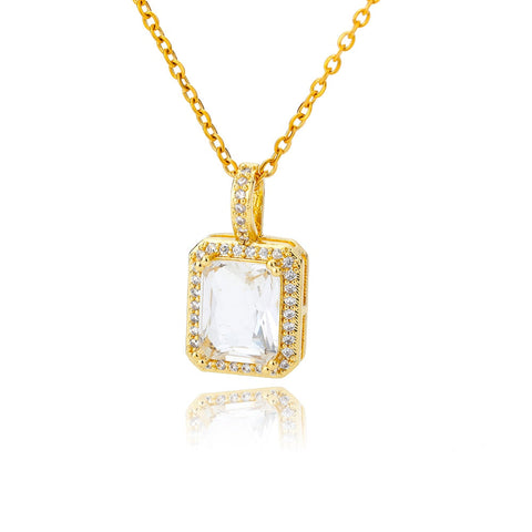 Crystal Gemstone Charm Necklace